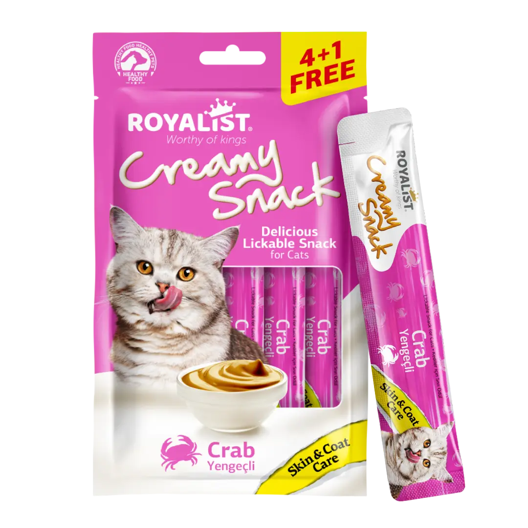 ROYALIST cat Creamy Snack Crab Skin & Coat Care 5*15gr