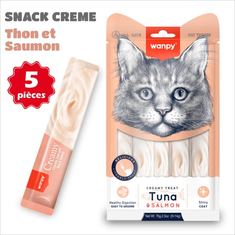 WANPY FRIANDISE LIQUIDE CHAT (5x14g) - thon & saumon