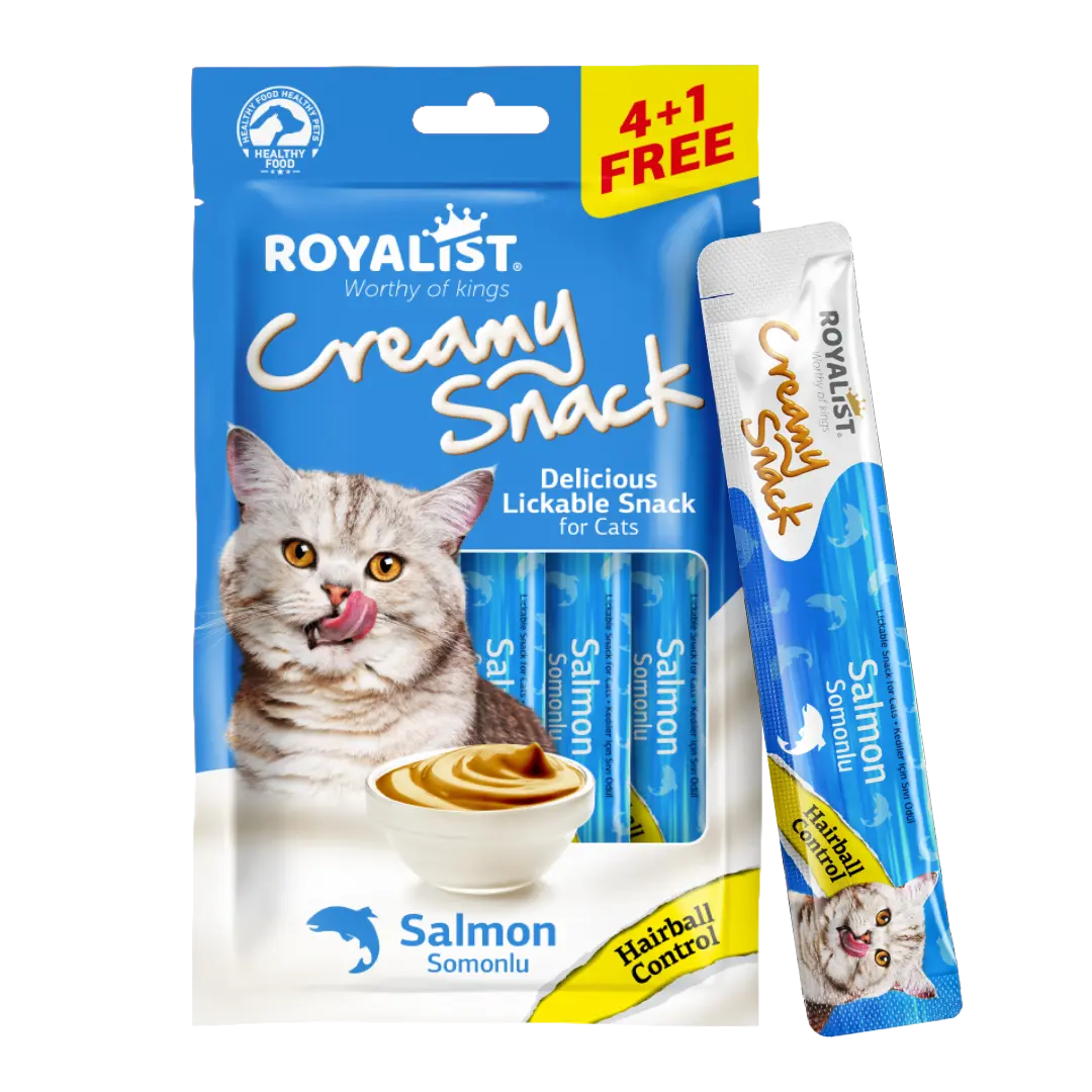 ROYALIST cat Creamy Snack Salmon Hairball Control 5*15gr