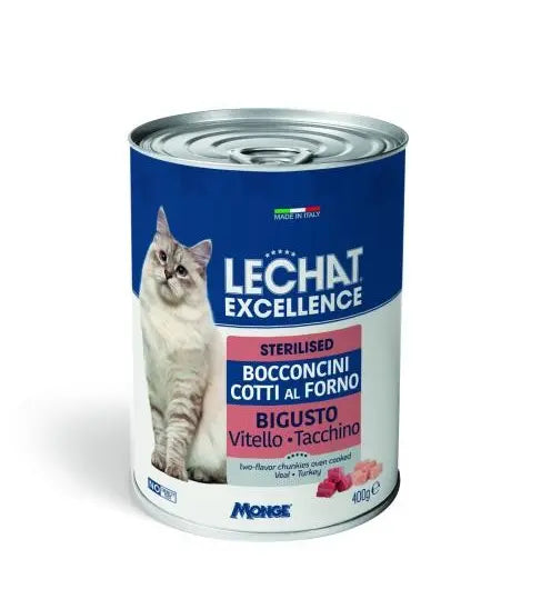 LeChat Excellence Bouchées en Sauce Stérilisé Veau & Dinde 400GR