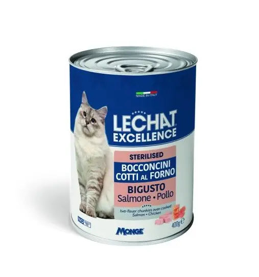 LeChat Excellence Bouchées en Sauce Stérilisé Saumon & Poulet 400GR