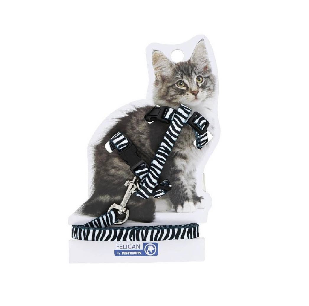 Felican harnais + laisse pour chat zebra