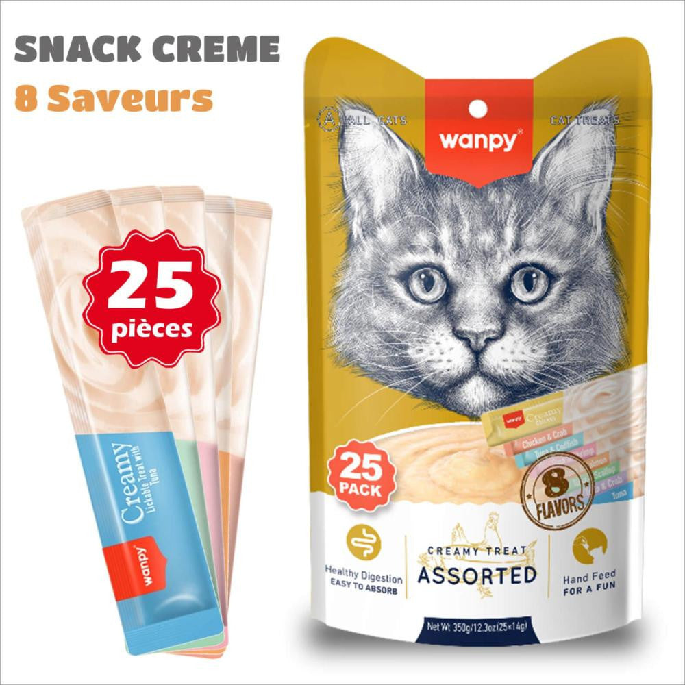 WANPY FRIANDISE LIQUIDE CHAT (25x14g) - Mixed 8 saveurs