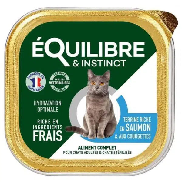 EQUILIBRE BARQUETTE SAUMON-COURGETTES CHAT STERIL BQ 85gr