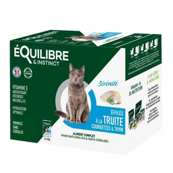 PACK EQUILIBRE POCHON EFFILÉS SÉRÉNITÉ TROUT COURGETTE &THYM 12X85gr