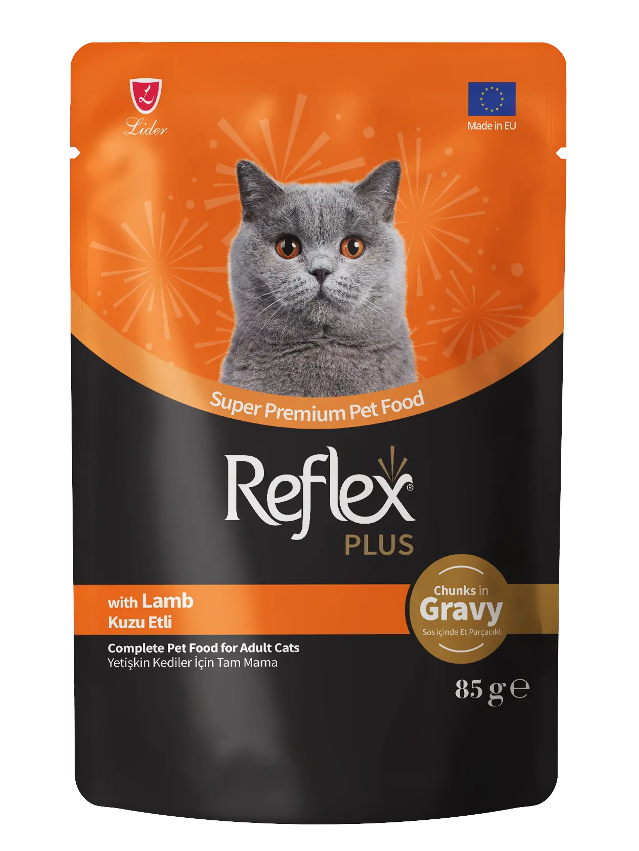 Reflex Plus Pochon Gravy Adult Cat With Lamb - 85gr