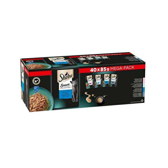 SHEBA - POCHON MIXTE EN SAUCE POUR CHAT ADULTE LOT 40*85GR