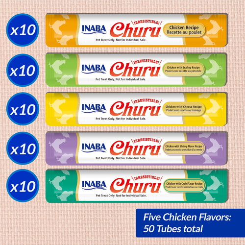 INABA CHURU CREAMY SNACK CHICKEN VARIETY BOX  50*14gr