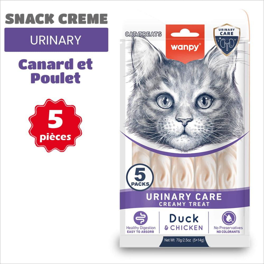 WANPY FRIANDISE LIQUIDE CHAT (5x14g) - Urinary - canard & poulet