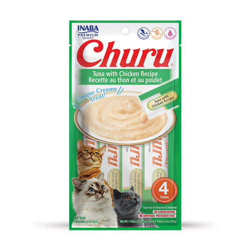 INABA CHURU CREAMY SNACK TUNA WITH CHICKEN 4*14gr