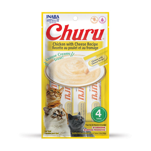 INABA CHURU CREAMY SNACK CHICKEN WITH CHEESE RECIPE 4*14gr