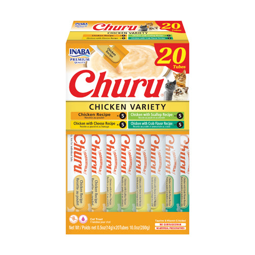 INABA CHURU CREAMY SNACK CHICKEN VARIETY BOX  20*14gr