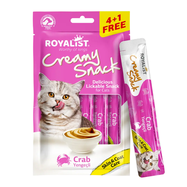 ROYALIST cat Creamy Snack Crab Skin & Coat Care 5*15gr