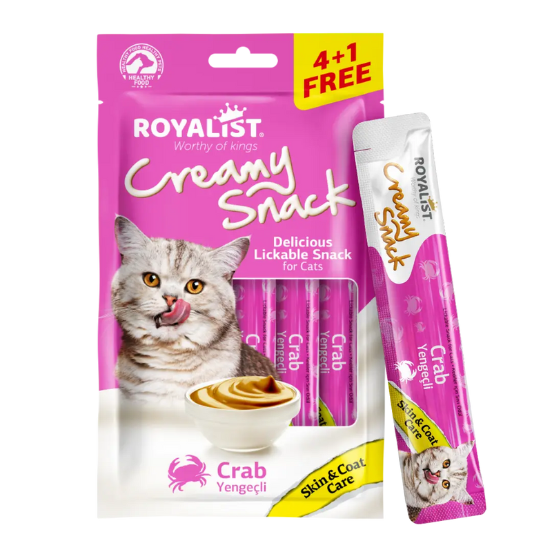 ROYALIST cat Creamy Snack Crab Skin & Coat Care 5*15gr