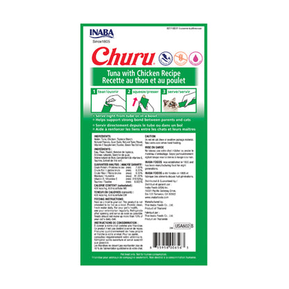 INABA CHURU CREAMY SNACK TUNA WITH CHICKEN 4*14gr