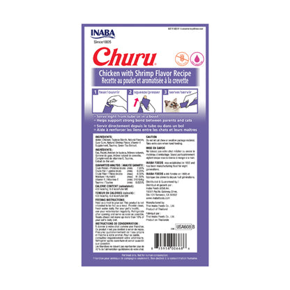INABA CHURU CREAMY SNACK CHICKEN WITH SHRIMP RECIPE 4*14gr
