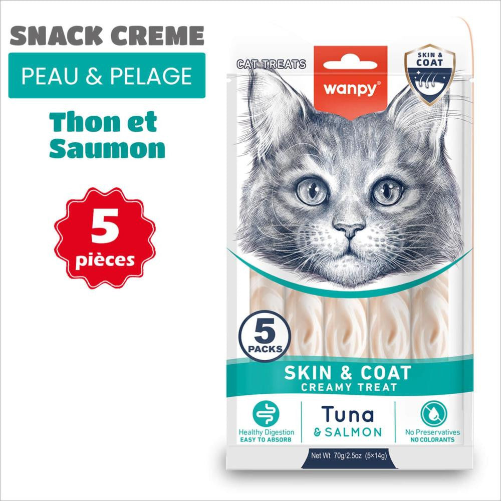 WANPY FRIANDISE LIQUIDE CHAT (5x14g) - Skin & Coat - thon & saumon