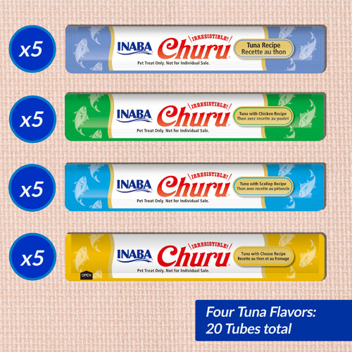 INABA CHURU CREAMY SNACK TUNA VARIETY BOX  20*14gr