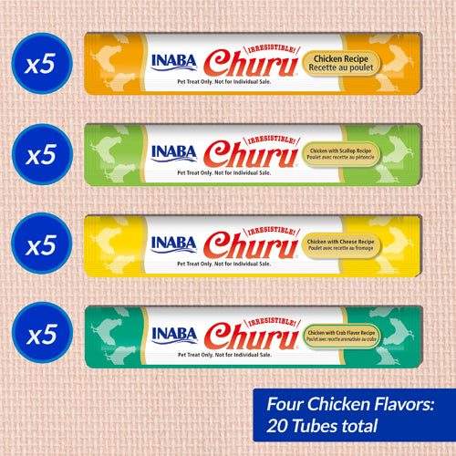 INABA CHURU CREAMY SNACK CHICKEN VARIETY BOX  20*14gr