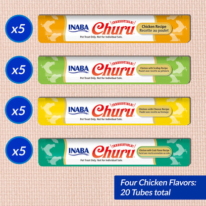 INABA CHURU CREAMY SNACK CHICKEN VARIETY BOX  20*14gr