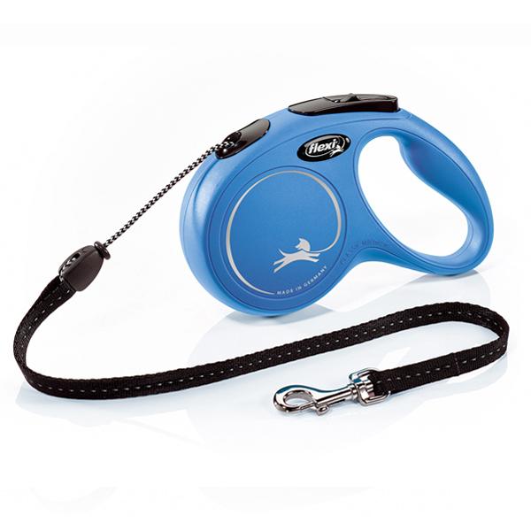 LAISSE FLEXI NEW CLASSIC CORD XS 8KG 3mètres BLEU