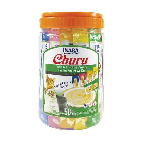 INABA CHURU CREAMY SNACK TUNA AND CHICKEN VARIETY BOX  50*14gr