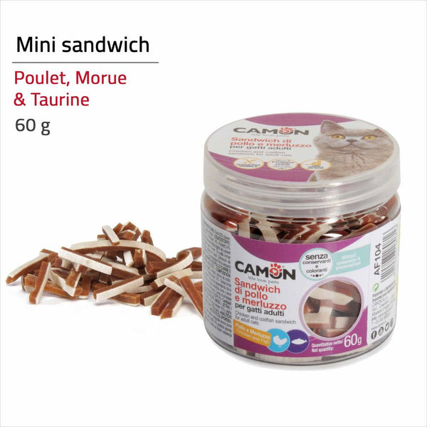 CAMON FRIANDISE CHAT SANDWICH 2cm / 60g - morue foie de poulet