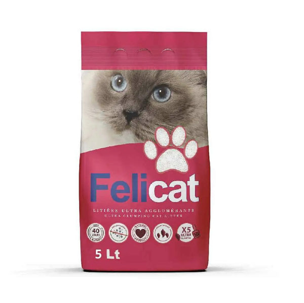LITIERE FELICAT AGGLOMERANTE SUPER WHITE 5L