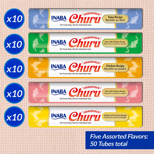 INABA CHURU CREAMY SNACK TUNA AND CHICKEN VARIETY BOX  50*14gr