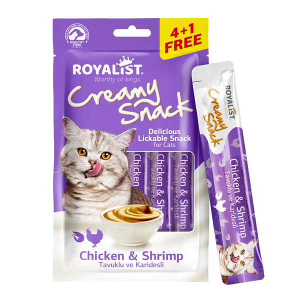 ROYALIST cat Creamy Snack Chicken & Shrimp 5*15gr