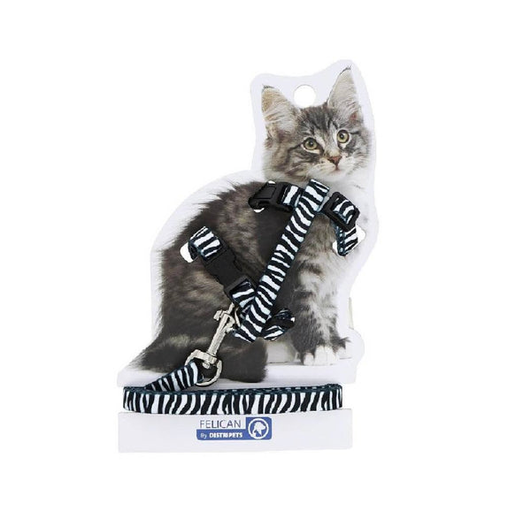 Felican harnais + laisse pour chat zebra