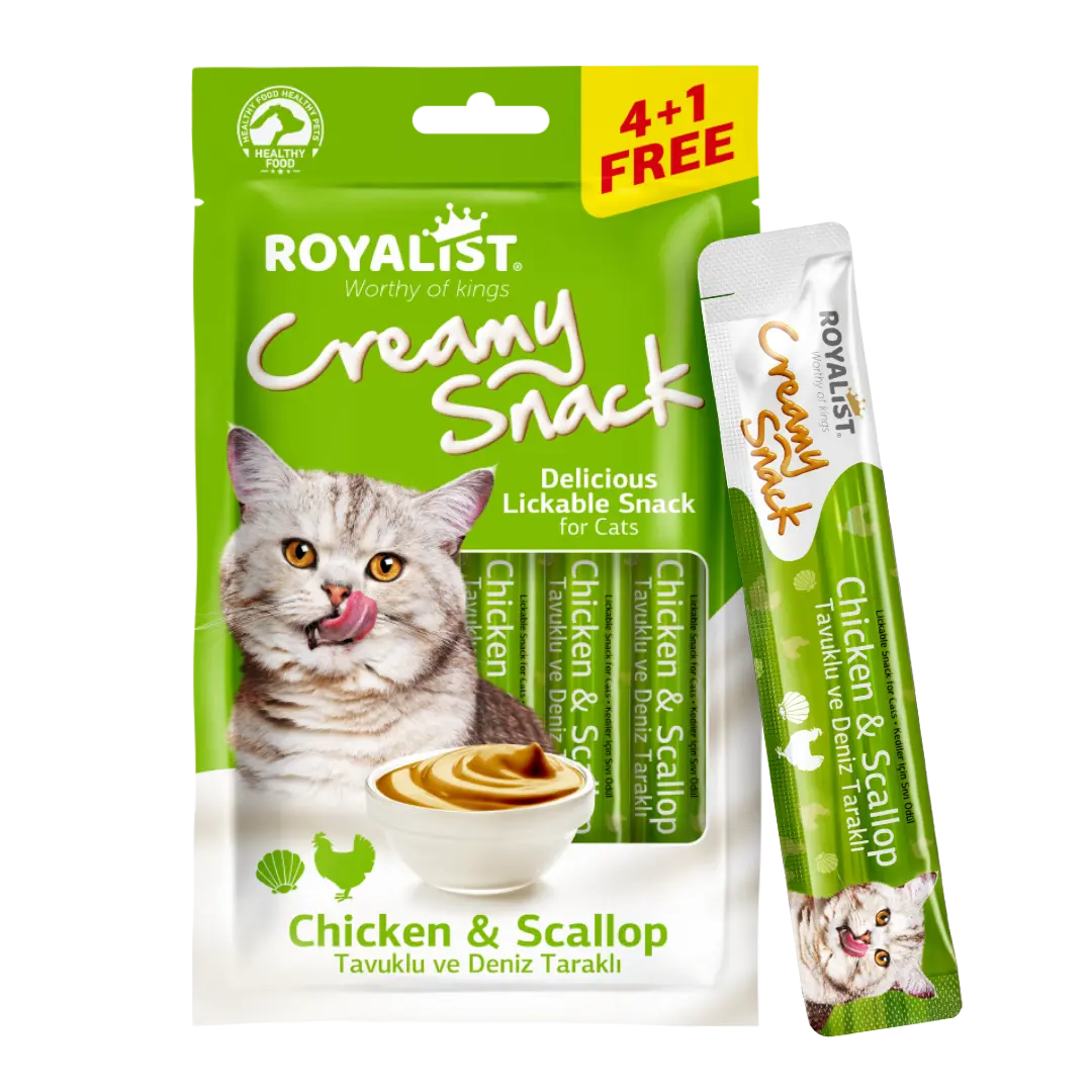 ROYALIST cat Creamy Snack Chicken and Scallop 5*15gr