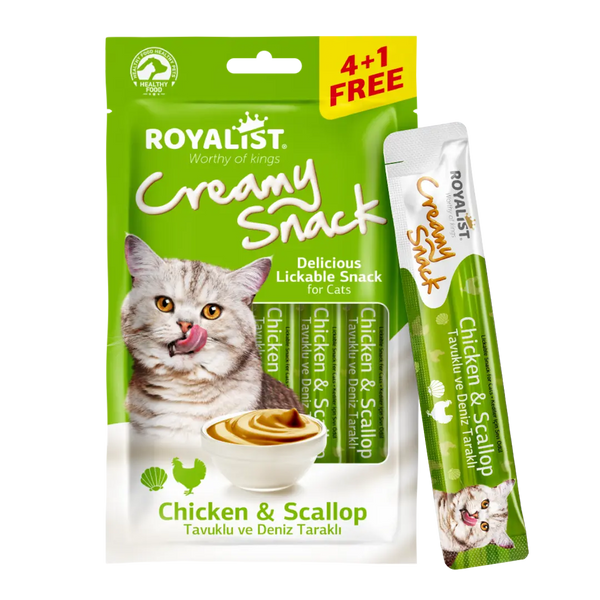 ROYALIST cat Creamy Snack Chicken and Scallop 5*15gr