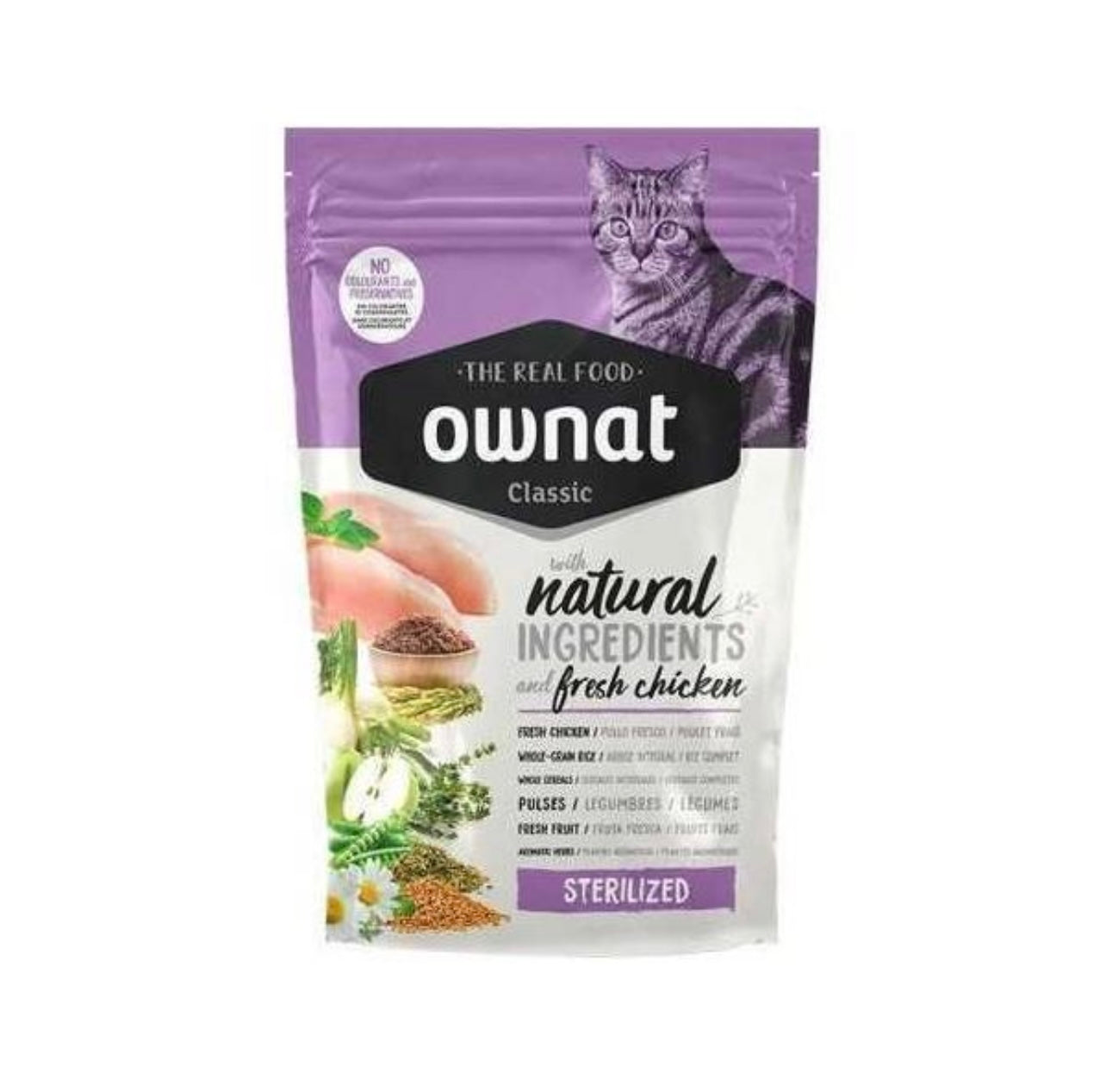 Ownat chat stérilisé poulet 400gr/1.5kg/4kg/15kg