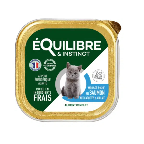 EQUILIBRE BARQUETTE MOUSSE CHATON SAUMON-CAROTTES-LAIT 85gr