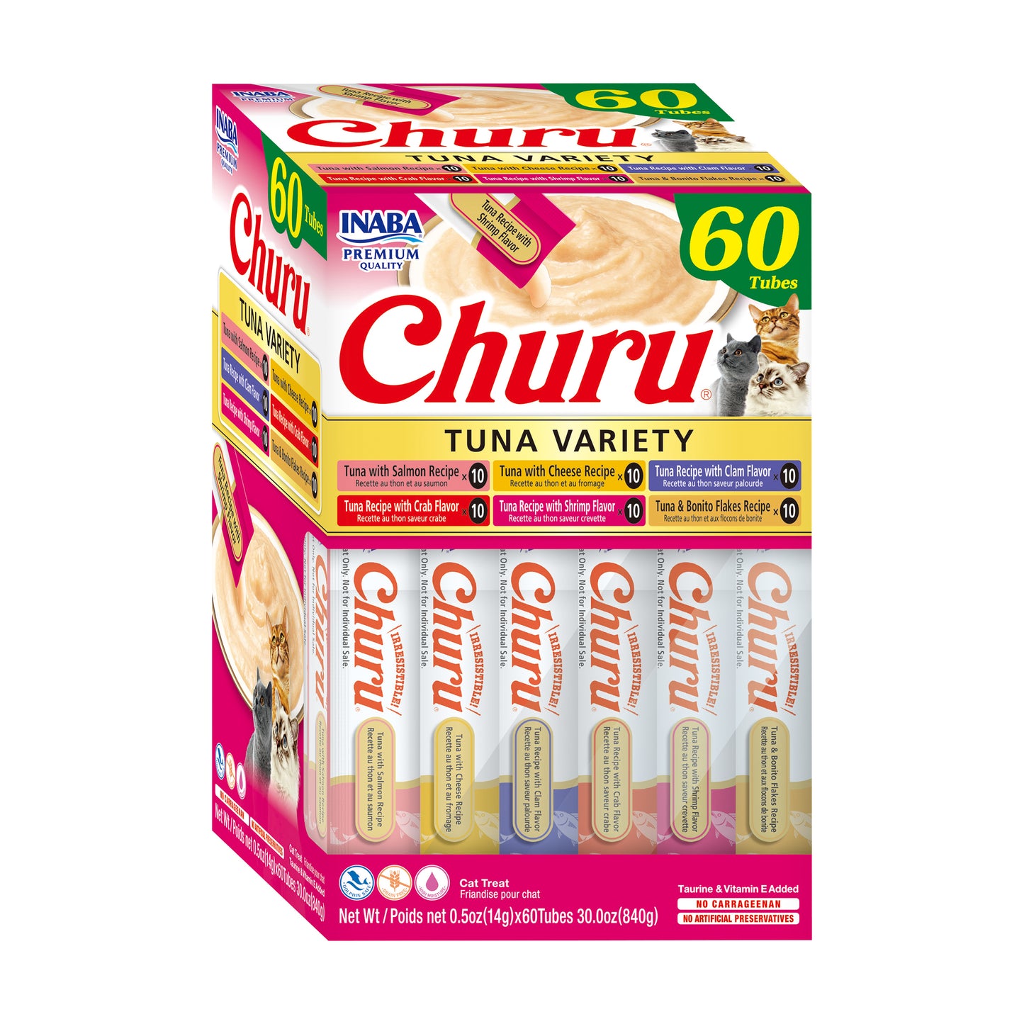 INABA CHURU CRAMY SNACK TUNA VARIETY BOX 60*14gr