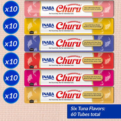INABA CHURU CRAMY SNACK TUNA VARIETY BOX 60*14gr