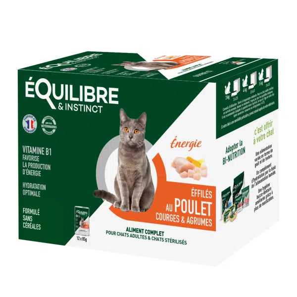 PACH EQUILIBRE POCHON EFFILÉS ÉNERGIE POULET COURGES AGRUMES 12X8gr