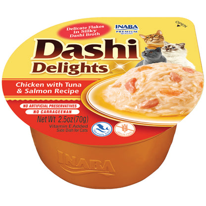 INABA CUP DASHI CHICKEN WITH TUNA & SALMON 70gr