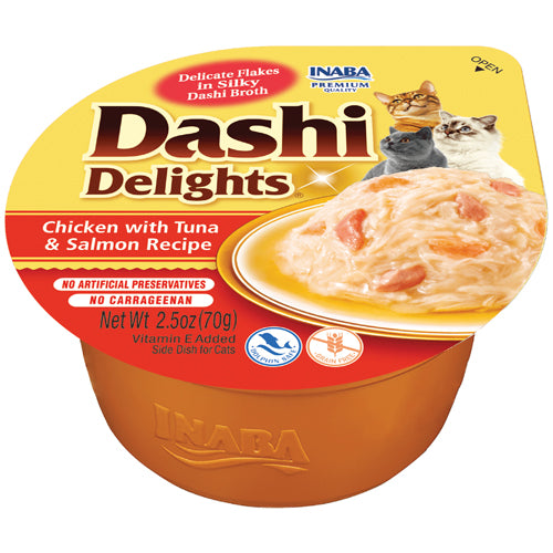 INABA CUP DASHI CHICKEN WITH TUNA & SALMON 70gr
