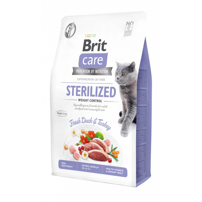 Brit Care Sans Céréales Urinary Contrôle du Poids Pour Chat Stérilisé 2kg/7kg