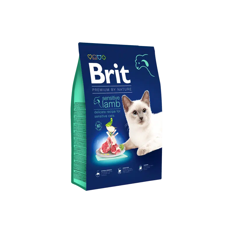 Brit Premium by Nature chat sensitive agneau 300gr/1.5kg/8kg