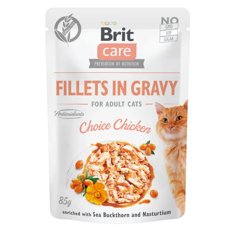 Pochon Brit care chat filet de poulet en sauce 85G