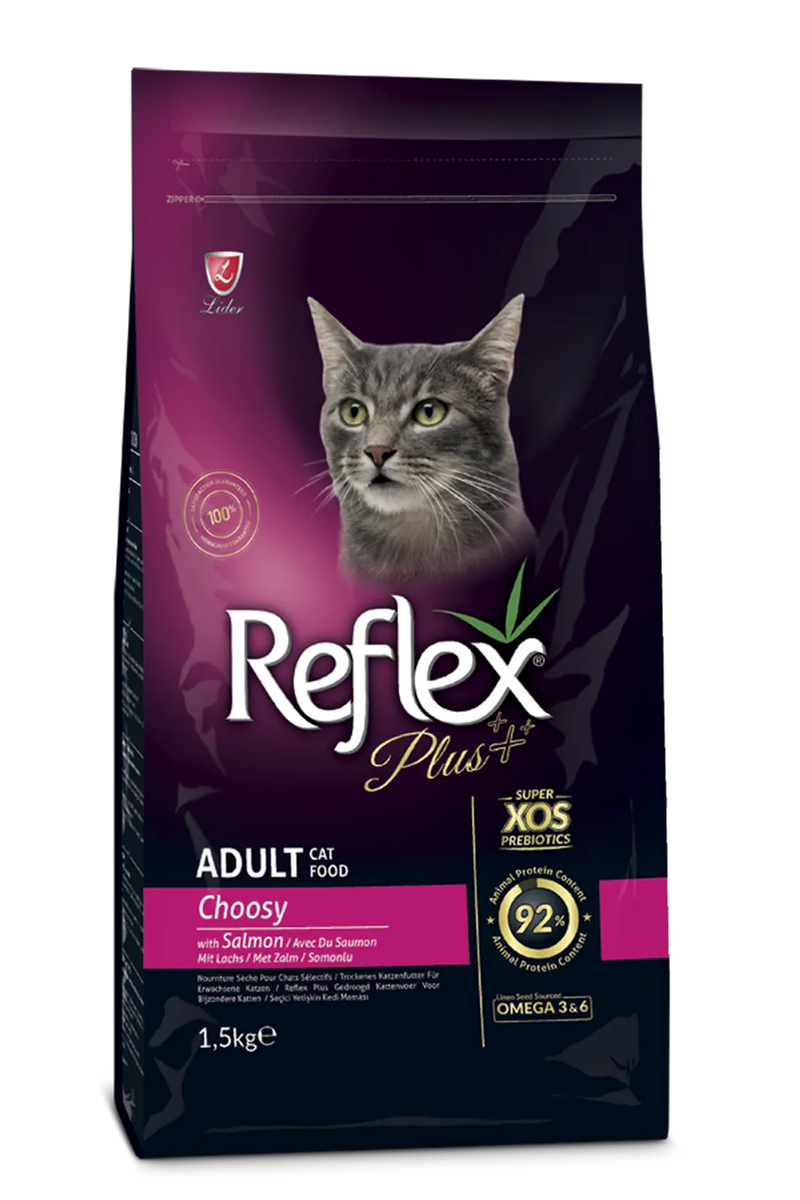 REFLEX PLUS CHOOSY adulte chat au saumon 1.5kg