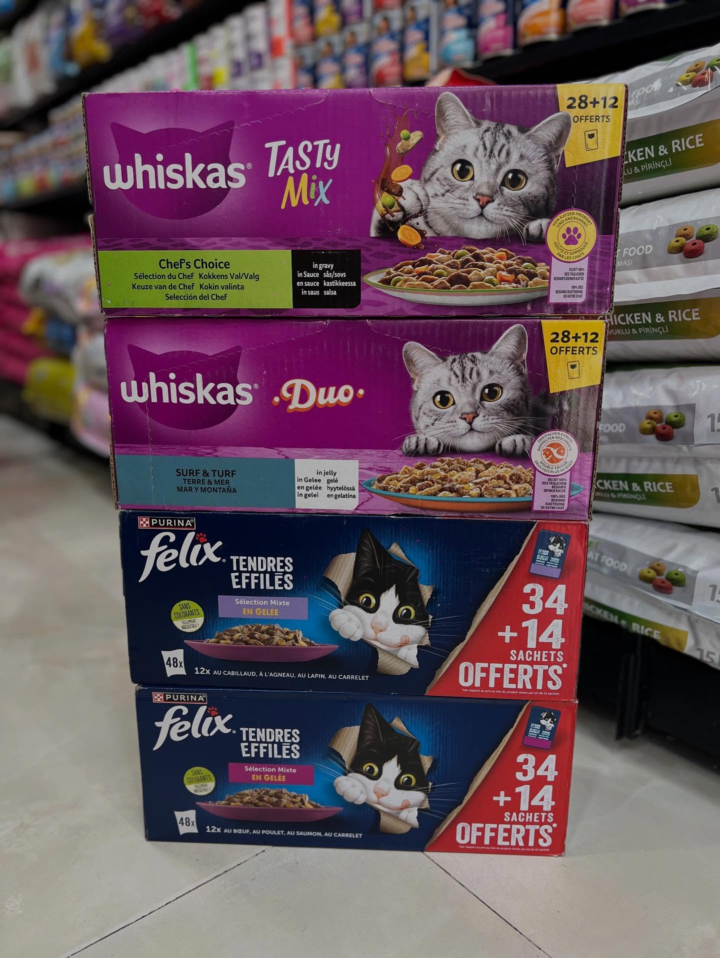 WHISKAS - POCHON TASTY MIX EN JELLY LOT DE 40*85GR