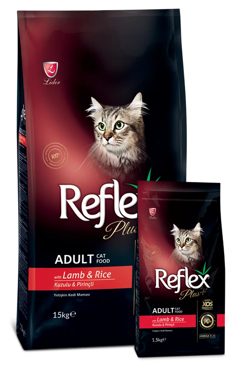 REFLEX PLUS ADULT chat avec agneau et riz 1.5kg/15kg