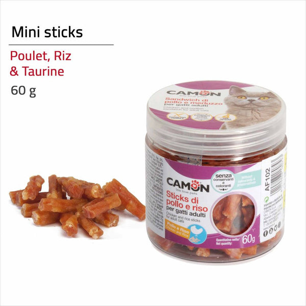 CAMON FRIANDISE CHAT MINI STICK 3cm / 60g - poulet taurine