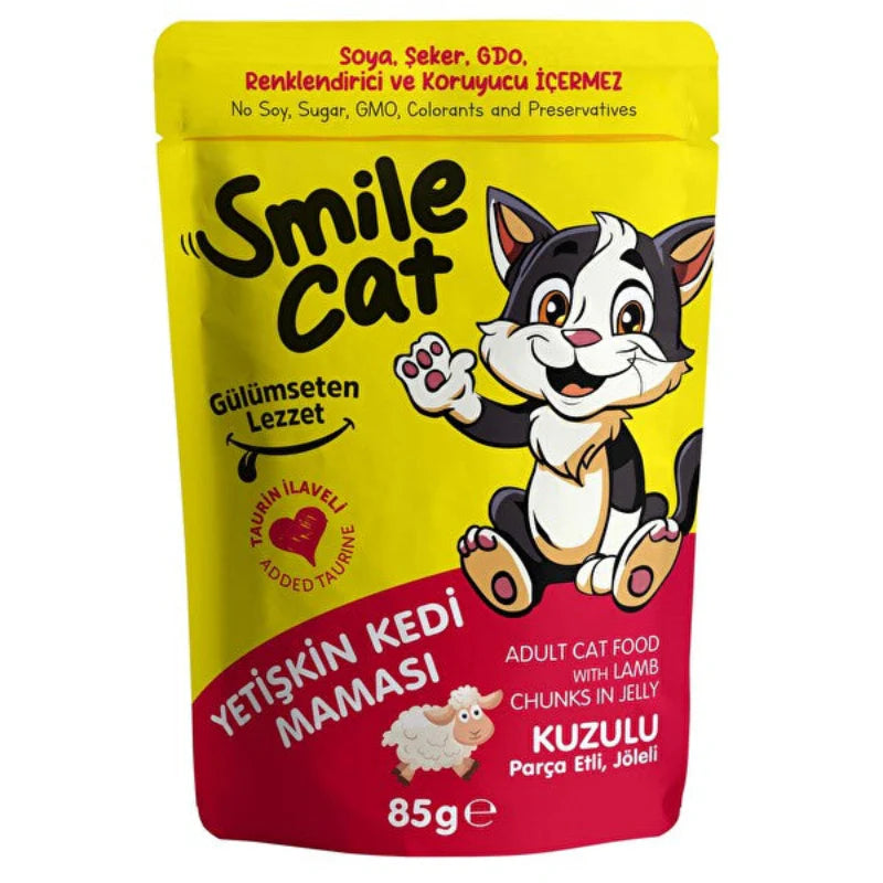 Smile Cat – Pochon pour Chat Adulte Agneau en Gelée 85GR