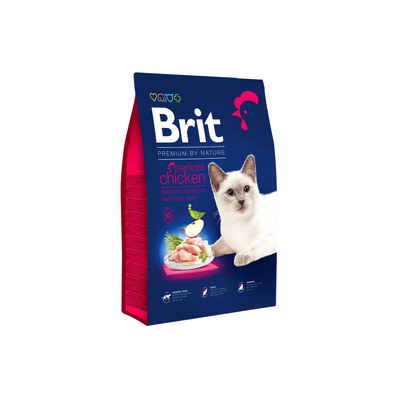 Brit Premium by Nature chat stérilisé poulet 300gr/1.5kg/8kg