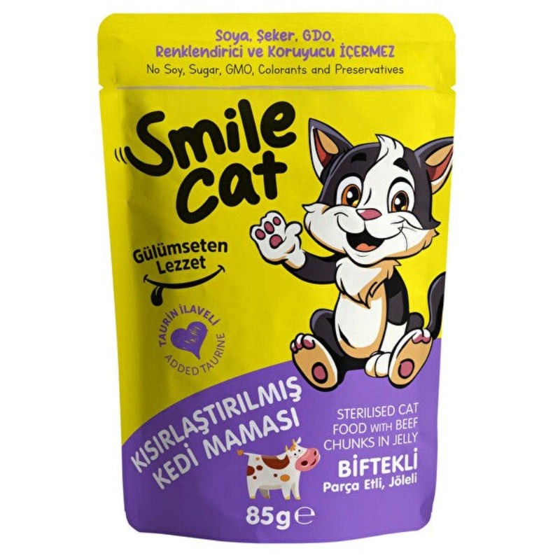 Smile – Pochon pour Chat Stérilisé – Bœuf – 85 g